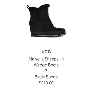 Waterproof Ugg Malvella boots, black size 7